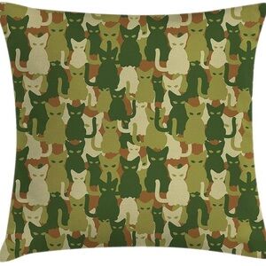 Cute little camo kitty accent  pillow case